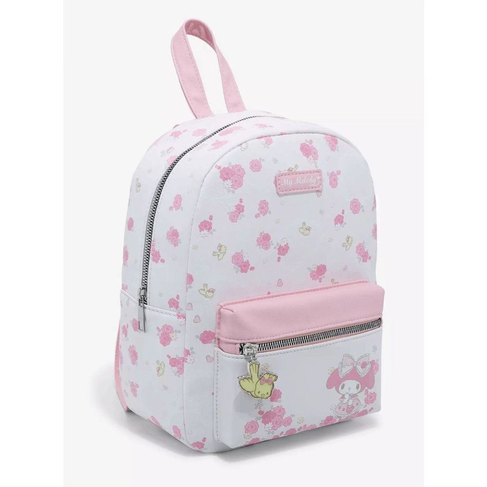 Sanrio My Melody Pink and White Pastel Rose Mini Backpack - Picture 2 of 4